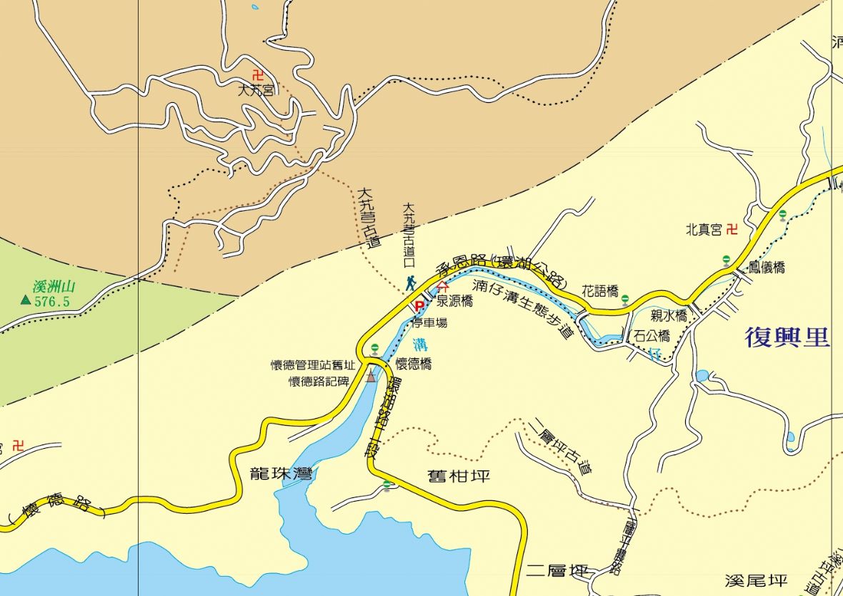大艽芎古道位置圖 /圖片來源：桃園市大溪區公所-桃園市大溪區行政區域街道圖