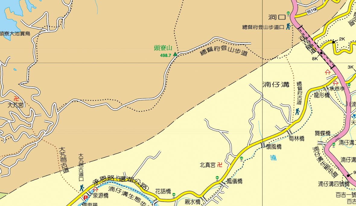 湳仔溝古道（總督府古道）位置圖 /圖片來源：桃園市大溪區公所-桃園市大溪區行政區域街道圖