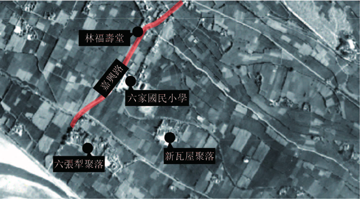 民國36年嘉興路航照圖（林美辰繪，2022）