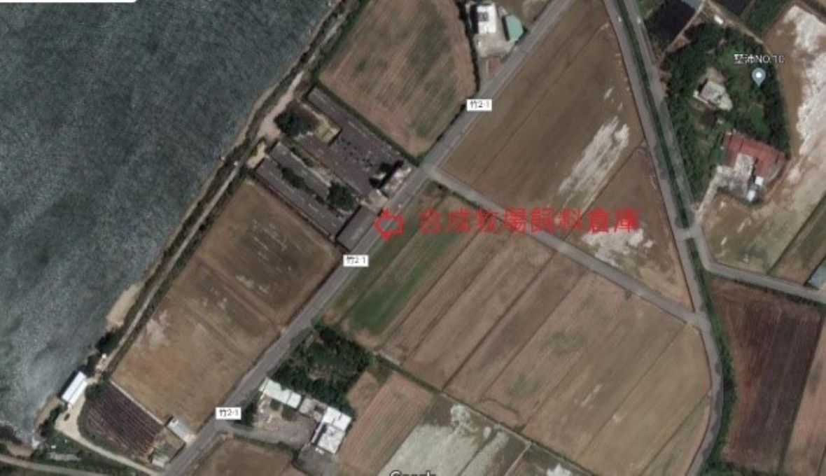 合成牧場飼料倉庫位置圖（底圖為中央研究院「臺灣百年歷史地圖」）