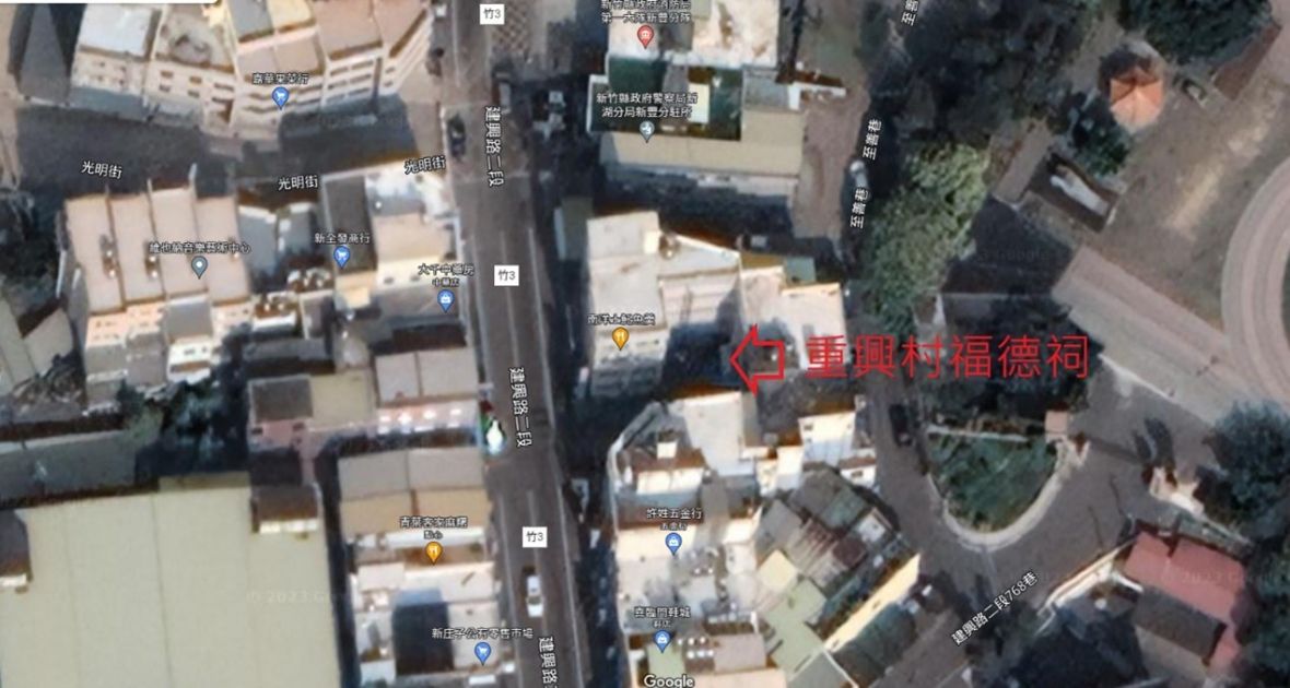 重興村福德祠位置圖（地圖為Google地圖）