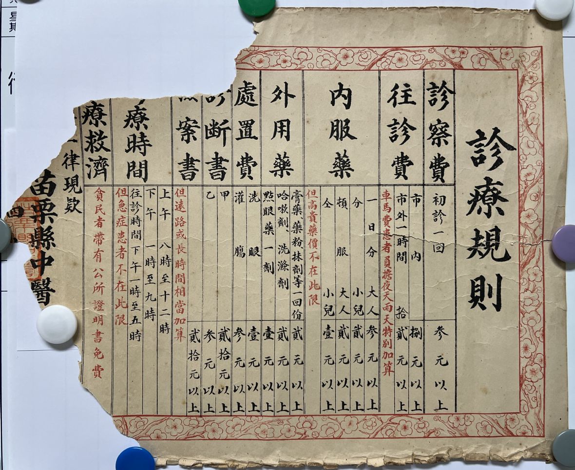 11.民國40年代的診療規則。