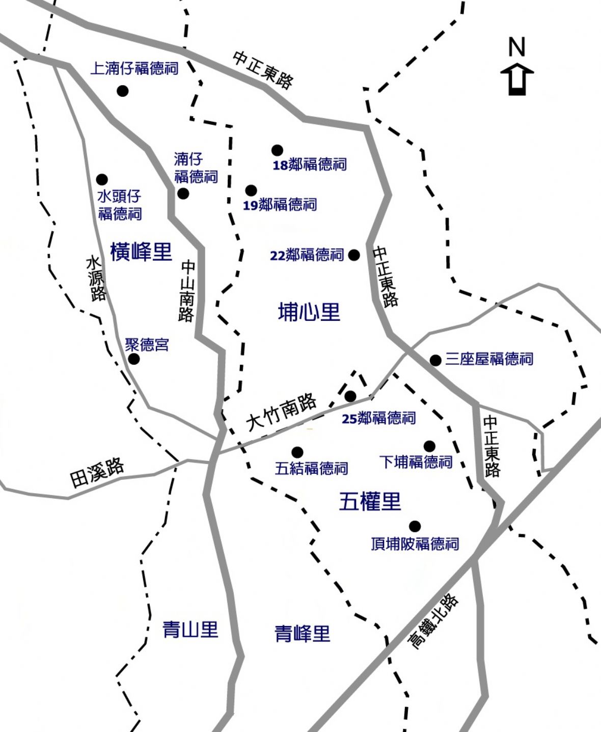  「桃園航空城計畫」徵收範圍內的福德祠位置示意圖