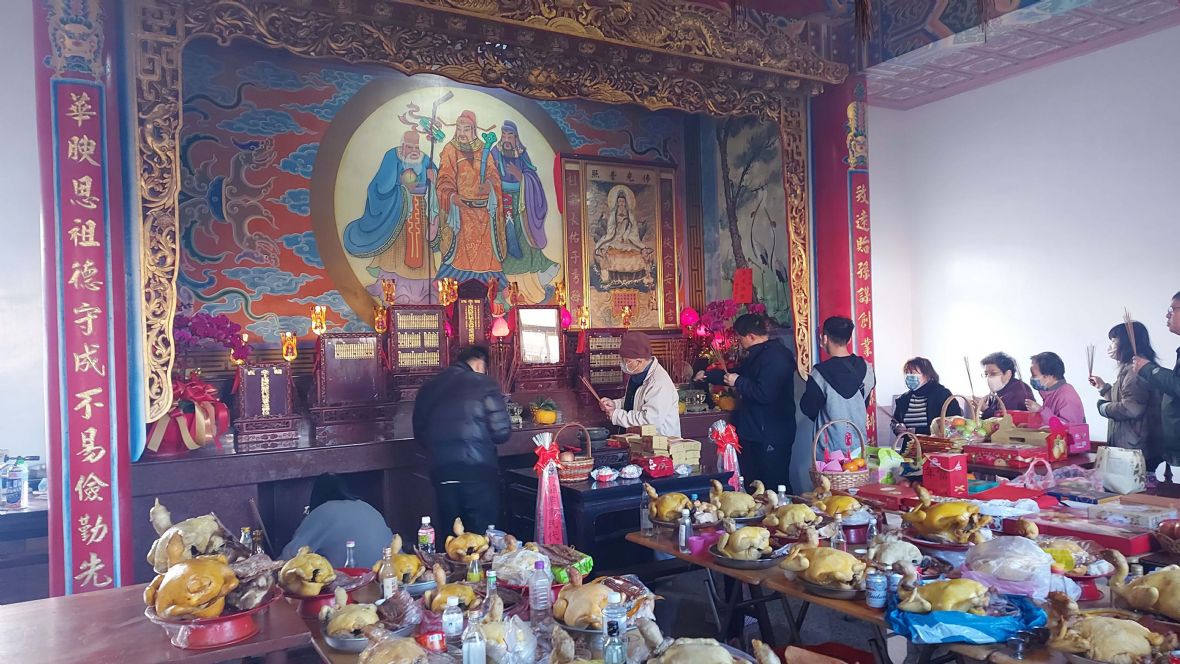圖3內麻楊氏過年在公廳辦理團拜祭祖的情形。（楊明璋提供，2024）