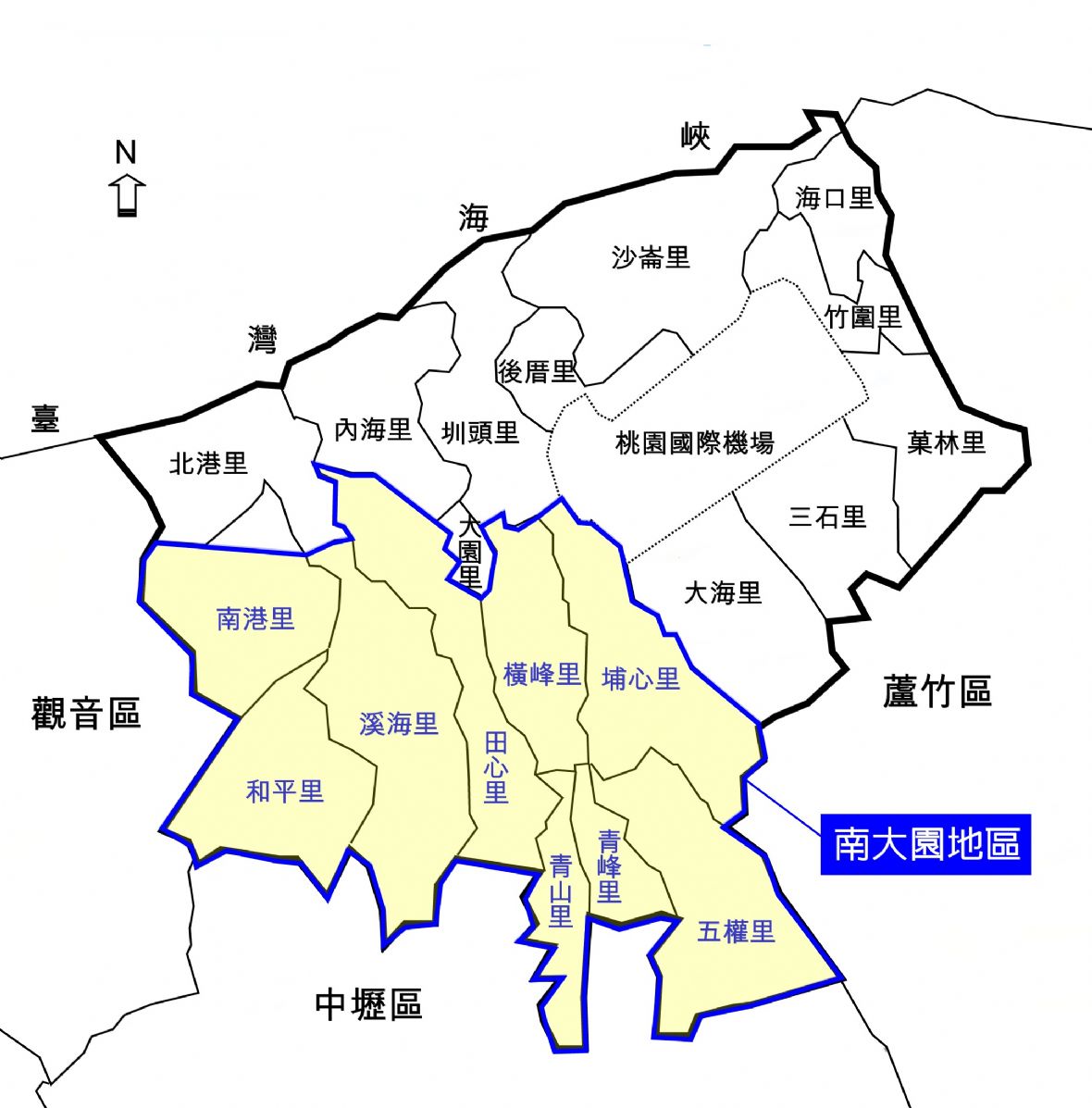 桃園市南大園地區各里位置圖