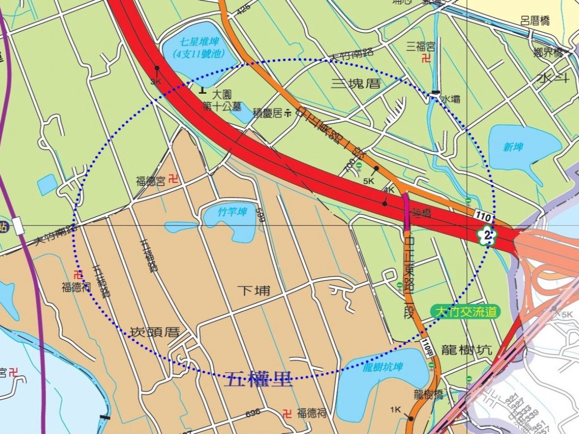 龍樹坑械鬥事件主要戰場位置圖/圖片來源：桃園市大園區公所