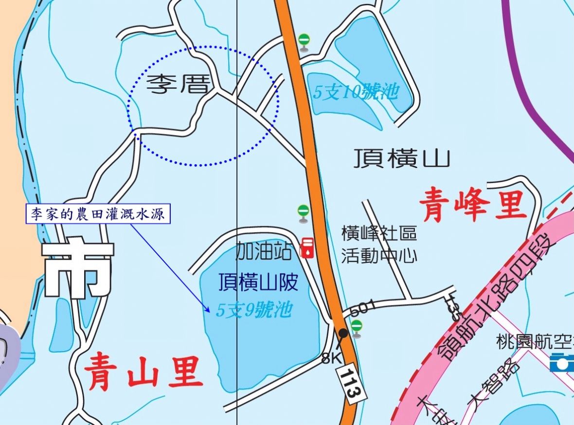 頂橫山李屋（李厝）位置圖/圖片來源：桃園市大園區公所