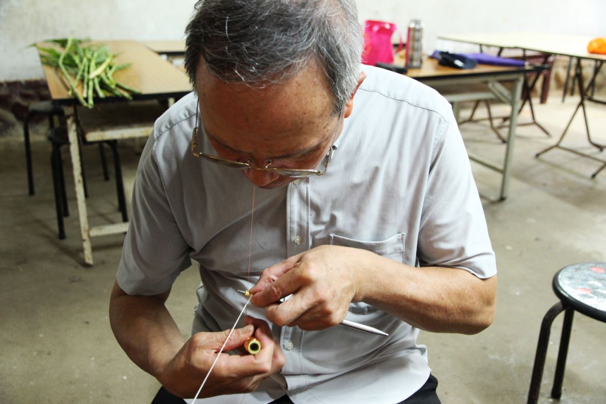 哨仔定型後的換繩方式