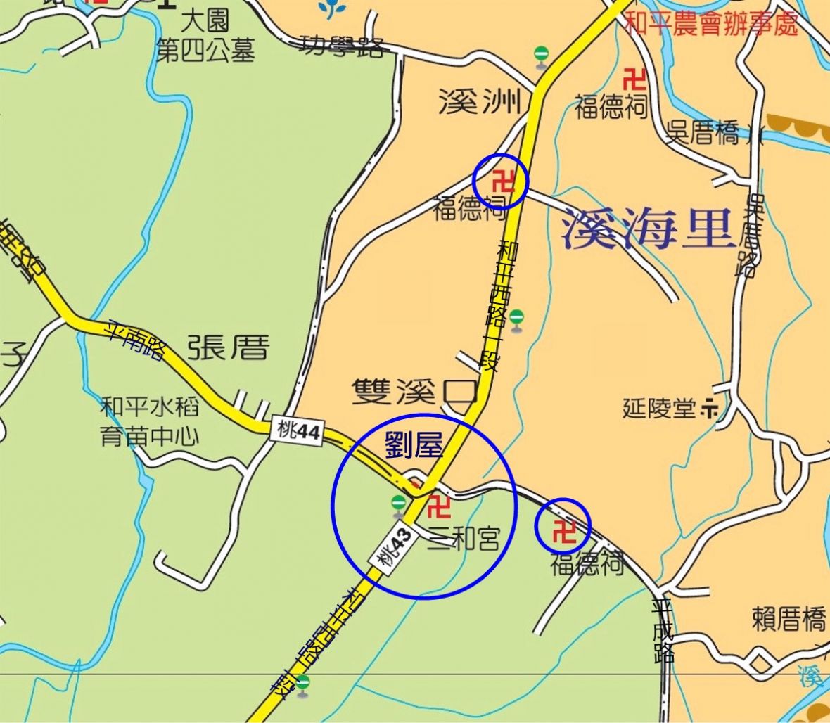 雙溪口三和宮位置圖/圖片來源：桃園市大園區公所