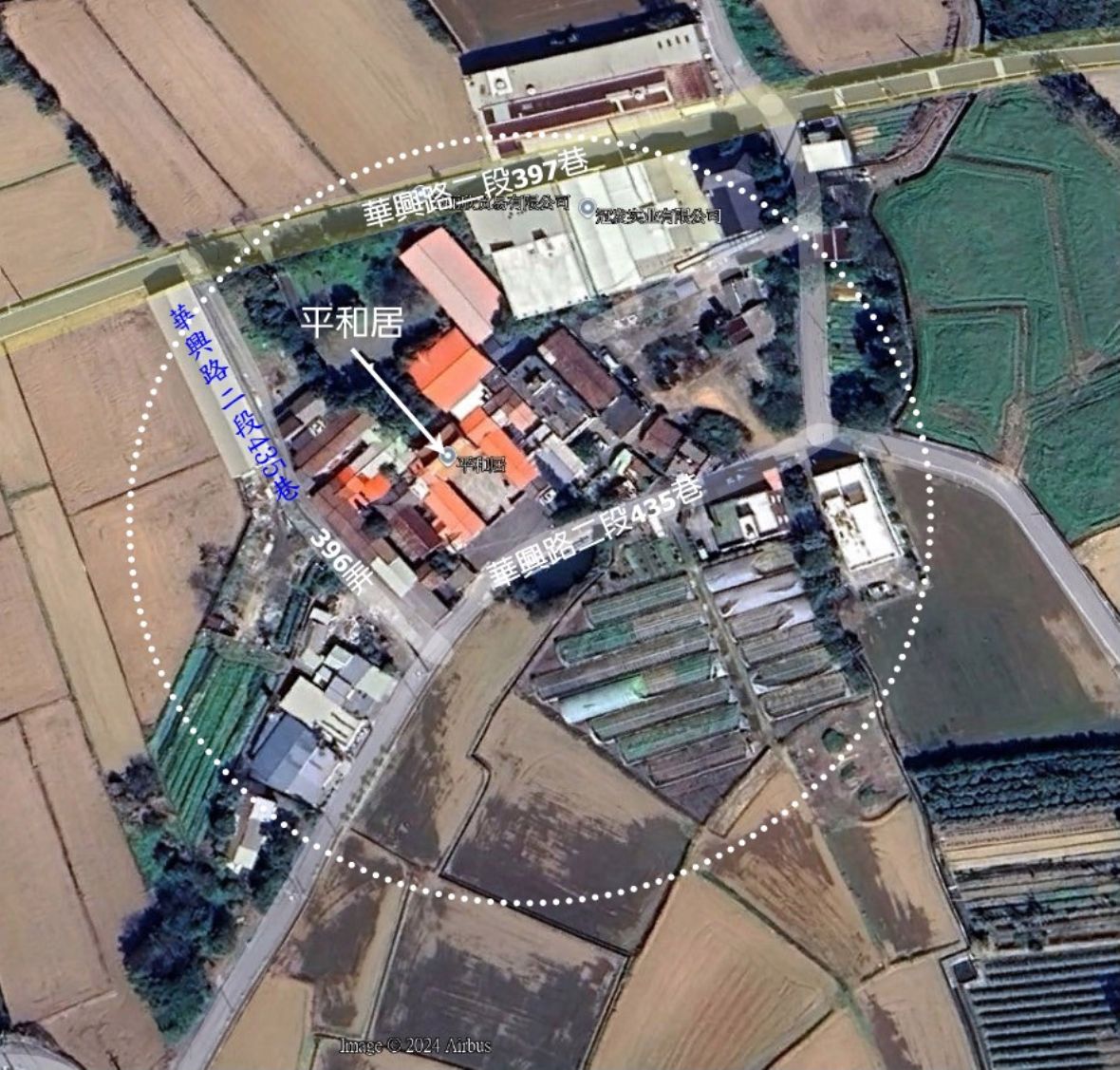 黃氏家族居住在華興路二段435巷/圖片來源：Google地圖