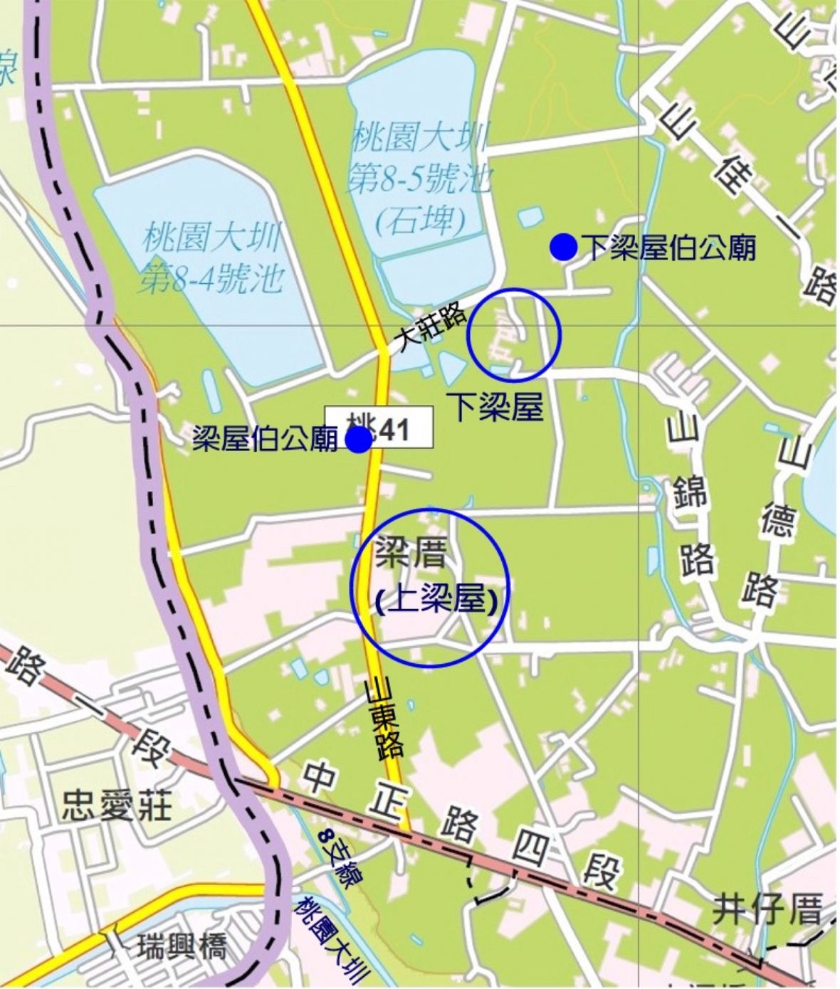 大崙庄梁屋位置圖/圖片來源：桃園市中壢區公所