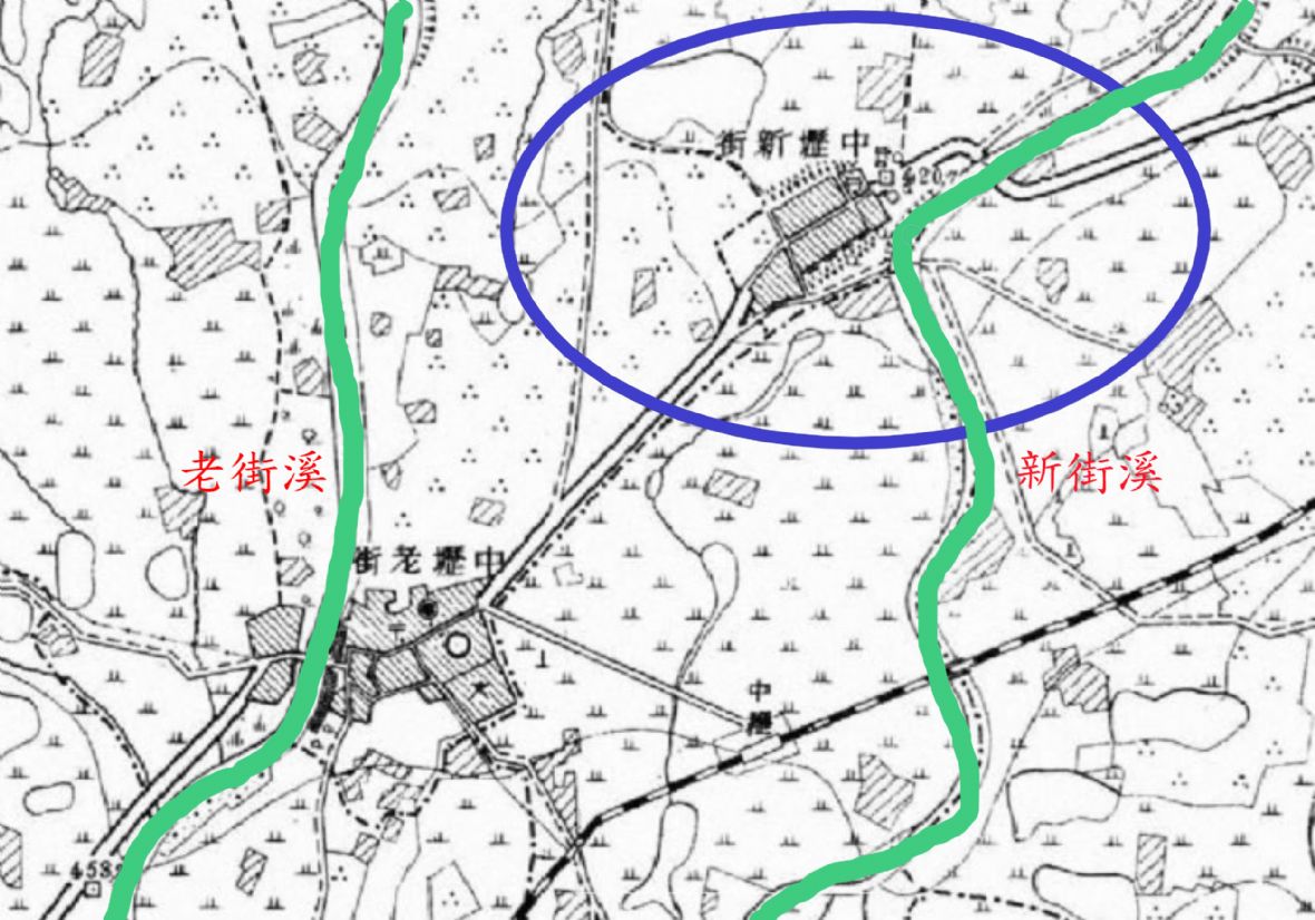 中壢新街位置圖（圖片來源：中央研究院數位典藏資料網）