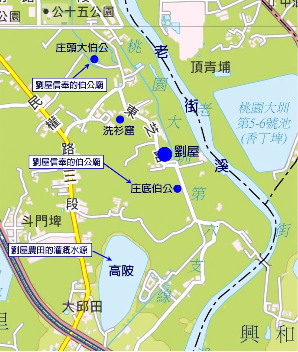 芝芭里大庄底劉屋位置圖/圖片來源：桃園市中壢區公所